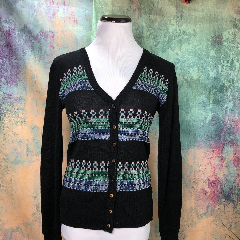 V-Neckline Cardigan with Silver Lame Knitting